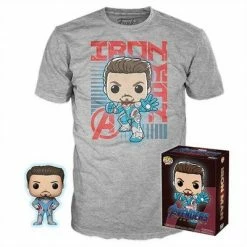 Funko Pop Tees - Marvel Avengers Endgame Iron Man Glow-In-The-Dark Exclusive Pop! With Tee