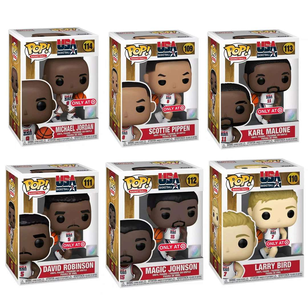 Funko NBA Legends - 1992 Team USA Complete Team Of 6 (White Jersey) Exclusive Pop! Vinyl Figures Funko Items